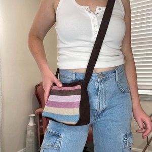 Liz Claiborne Striped Brown Crossbody Bag